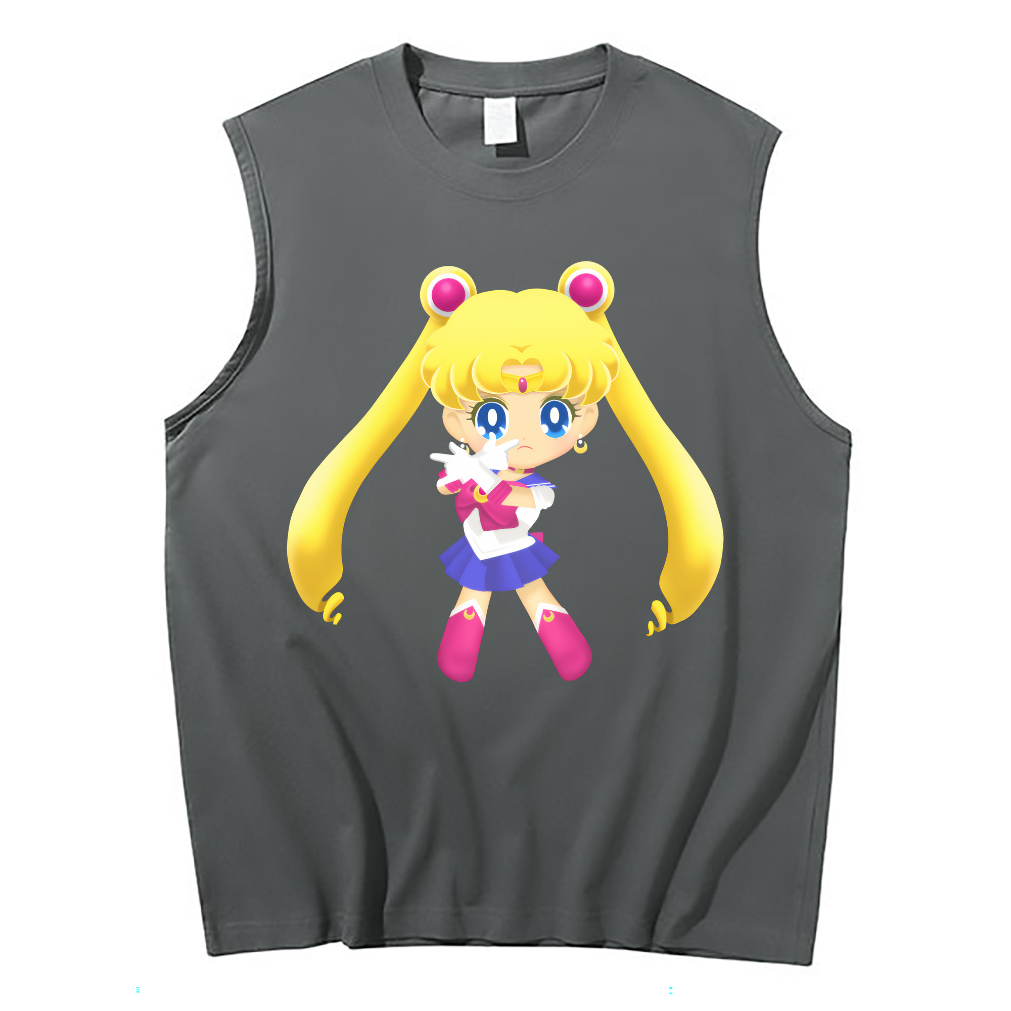（画像用） 美少女戦士セーラームーン 月野 うさぎ つきの うさぎ Sailor Moon Tsukino Usagi コットン100％タンクトップ（フロントプリント）